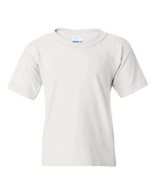 White t-shirt with a brand logo on a white background